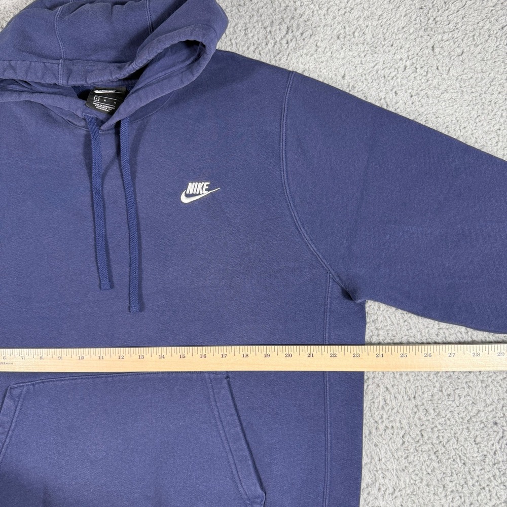 Nike Hoodie Size Large Blue Fleece Logo Pullover Sweatshirt Long-Sleeve - Picture 7 of 10